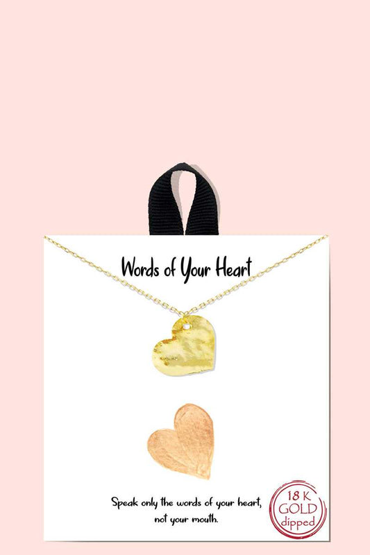 18k Gold Rhodium Dipped Words Of Your Heart Necklace
