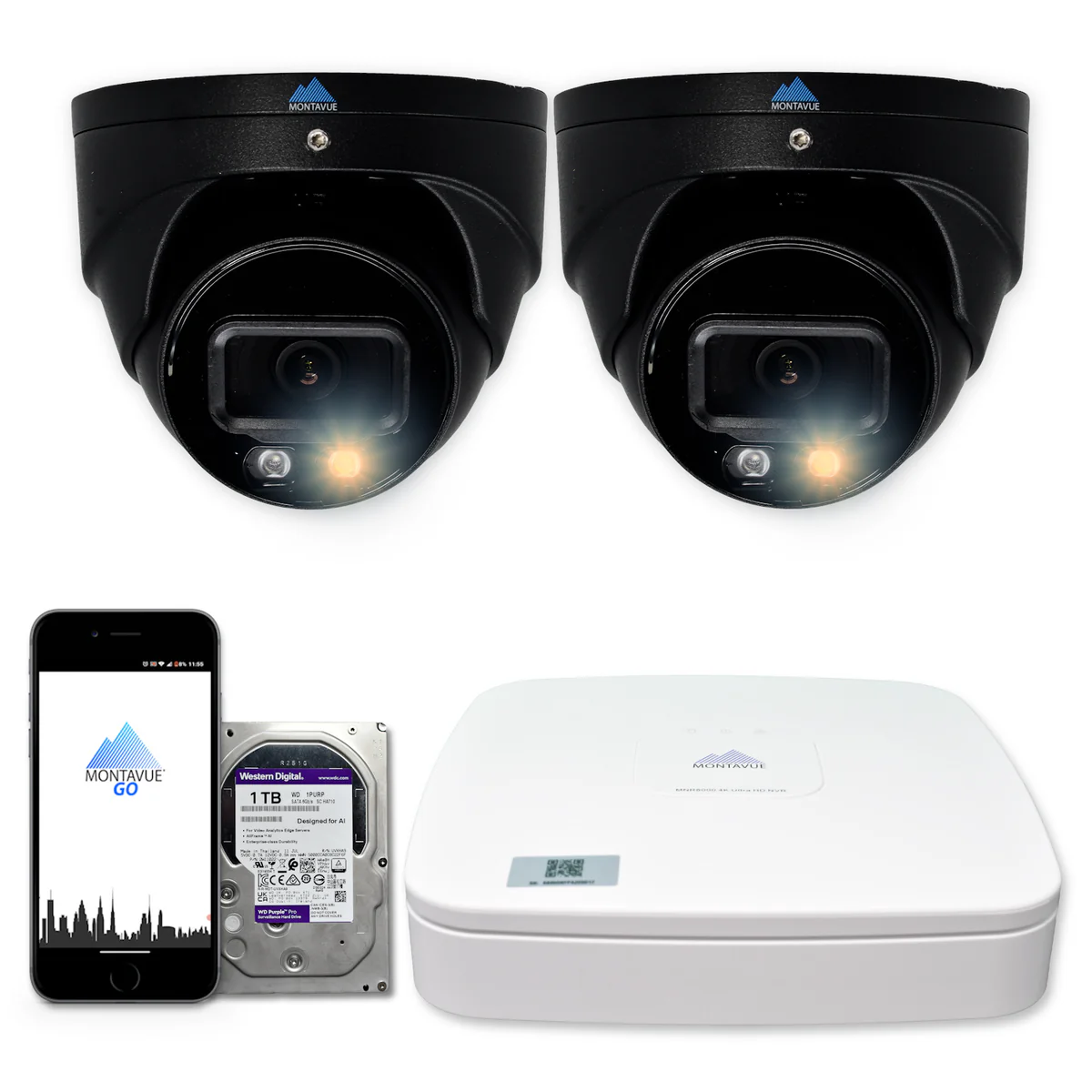 MTT4095 Package | 4MP 2K SMD+ Turret Cameras and 4 Channel NVR with 1TB HDD