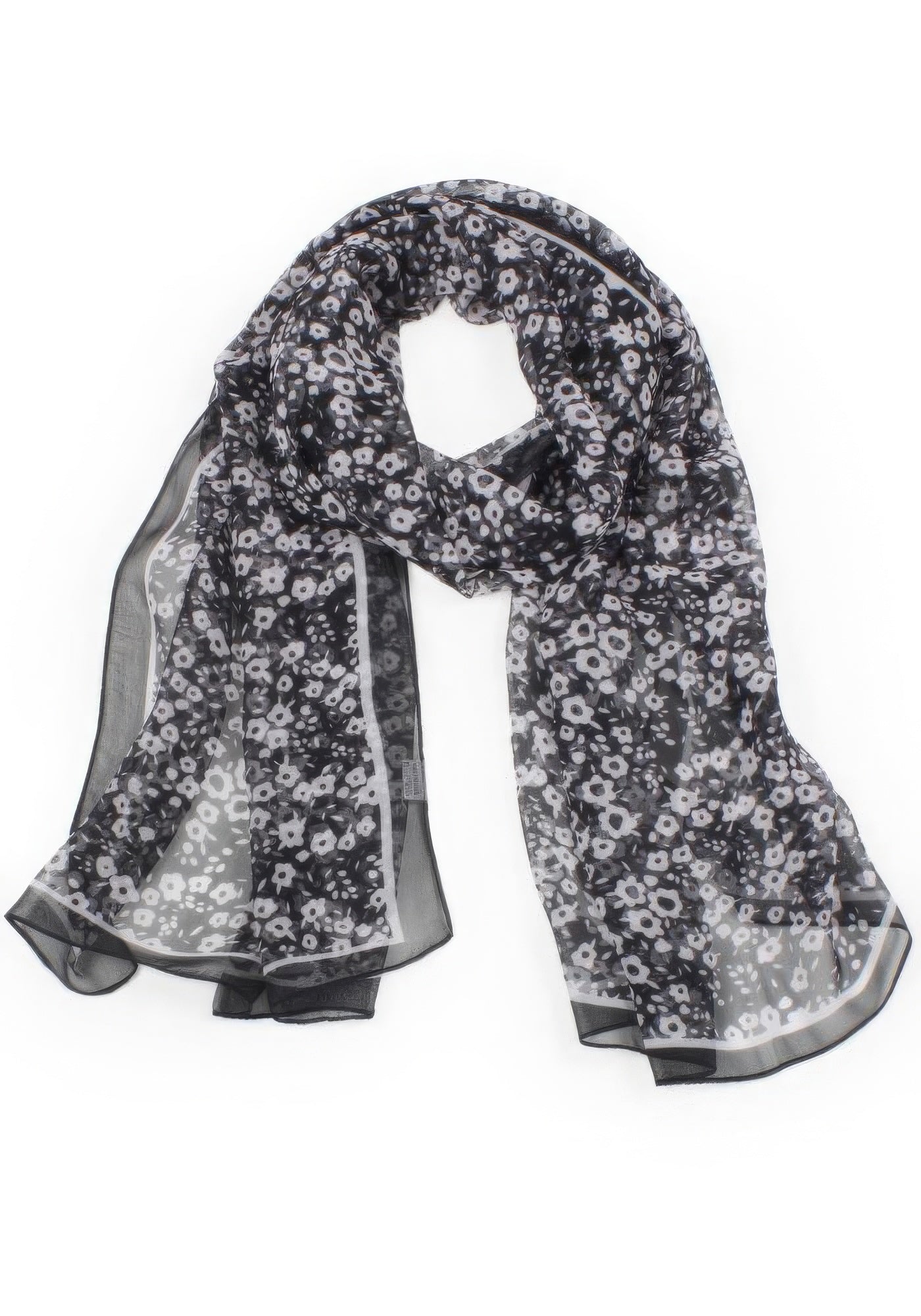 Flower Print Chiffon Scarf